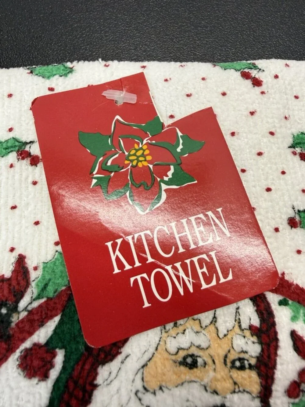 Vintage Kitchen Towel Christmas Santa With Cardinals Cotton Dish Towel Walmart